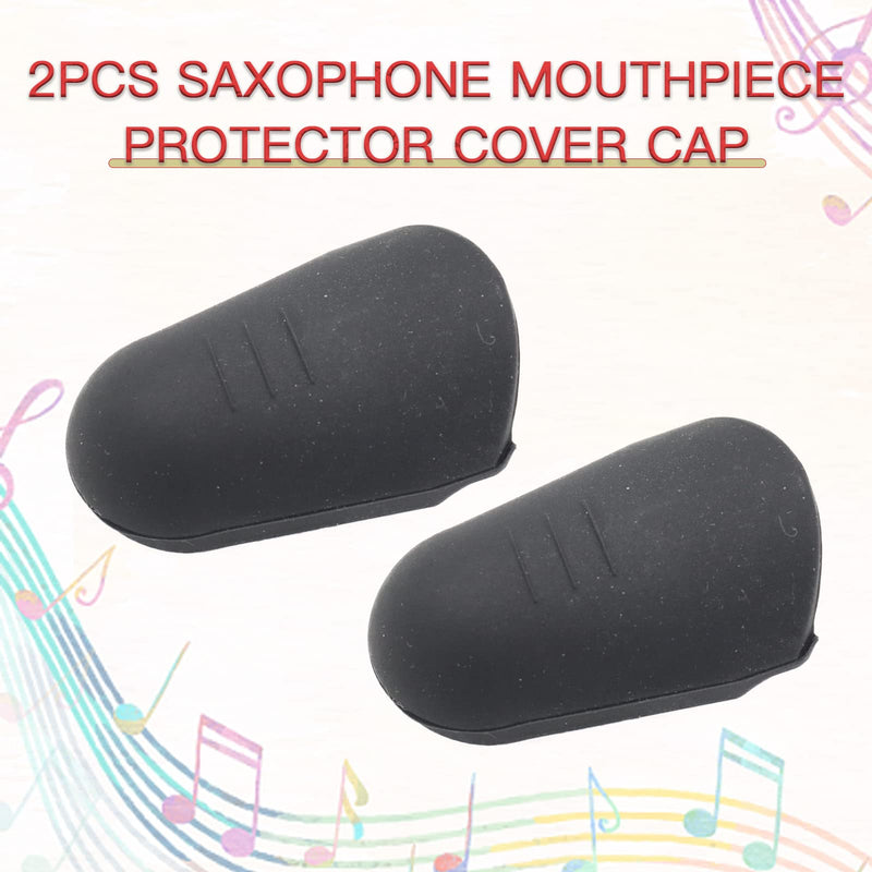 2pcs Saxophone Mouthpiece Protector Cover Cap, Rubber Clarinet Mouthpiece Cap, Mouthpiece Protective Cap for Alto Saxophone Tenor Sax Bass Clarinet, Preventing Dust and Protecting Reeds