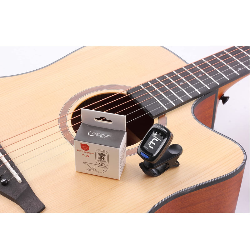 AXLOFO® Clip On Guitar Tuner For All Instruments, Ukulele, Guitar, Bass, Mandolin, Violin, Banjo, LCD Display, 360 Degree Rotating, Fast & Accurate (black) black