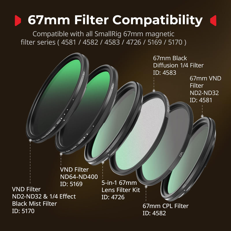 [AUSTRALIA] - SmallRig FilMov 67mm Magnetic Filter Ring Adapter for Phone Case (SmallRig 17 Pro 5549/5550), Compatible with 67mm Magnetic Filter Series (4726/4581/4582/5169/5170)-5547 iPhone 17 Pro 