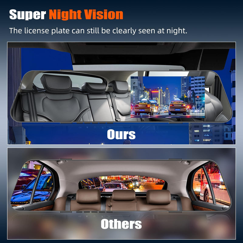 [AUSTRALIA] - Mirror Dash Cam for Cars,4.5 Inch Rear View Mirror 1080P Front and Rear View Dual Cameras,Super Night Vision,Parking Assistance,24H Parking Monitor,Waterproof Backup Camera 4.5 Inch 1080P 