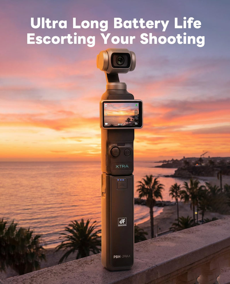 [AUSTRALIA] - Osmo Pocket 3 Battery Handle with Mic Connection, 5000mAh Full-Decoding Battery Grip Compatible with DJI Osmo Pocket 3/ Xtra Muse, with Type-C Port Transfer Date Full Decoding 
