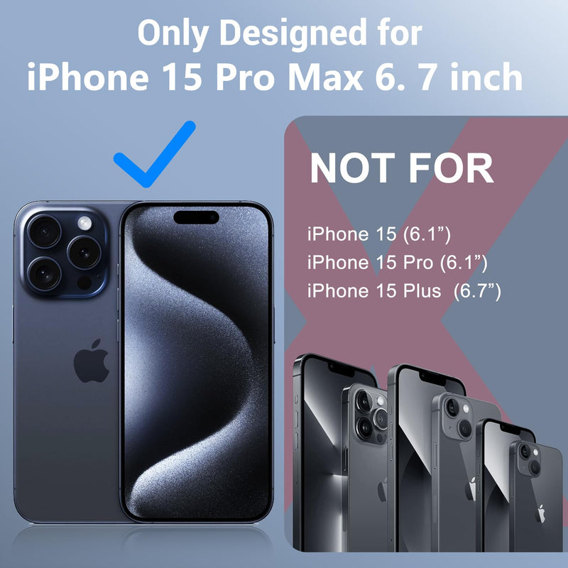 Red2Fire for iPhone 15 Pro Max Case Waterproof, [Built-in Screen Protector & Camera Protector][Compatible with MagSafe][Full Body Shockproof][IP68 Waterproof][Dustproof] Phone Case 6.7" Black/Clear iPhone 15 Pro Max 6.7"