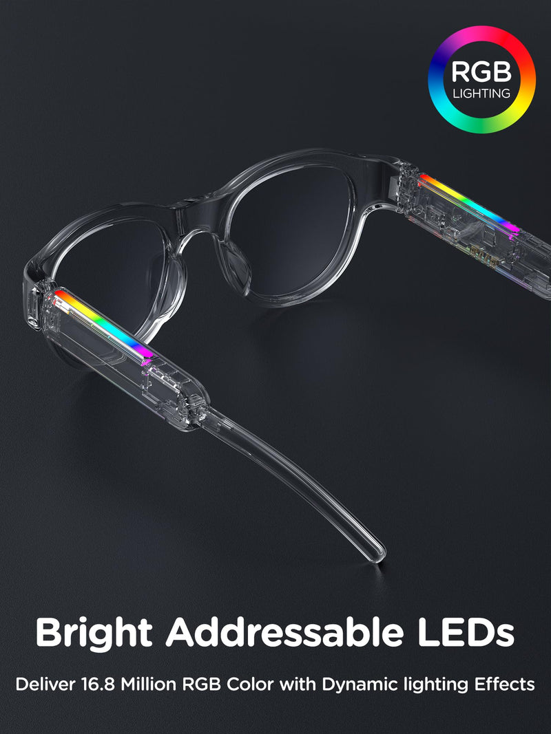 Smart Glasses for Kids, Polarized Sunglasses with Bluetooth Speaker, Athletic/Outdoor UV Protection and Voice Control, Kids Ages 6-12 (Grey Lens) Black