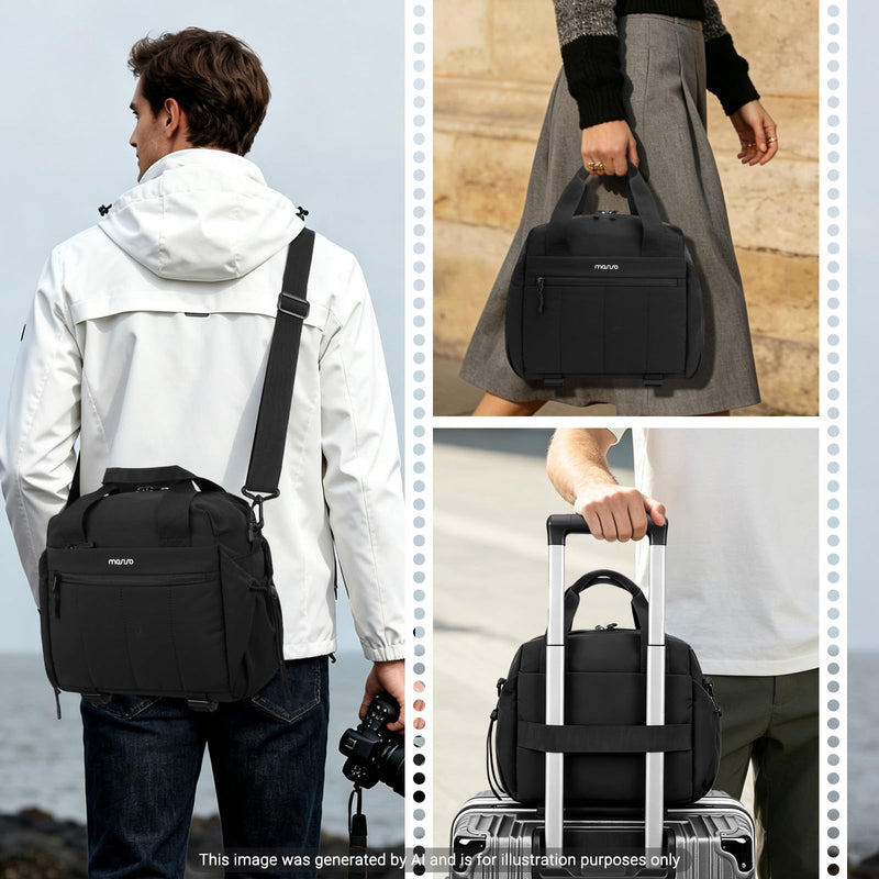 MOSISO Camera Bag, Photography Shoulder Bag Padded Camera Case, Black | DSLR/SLR/Mirrorless Lightweight Padded Camera Case with Rain Cover&Bottom Tripod Holder Compatible with Canon/Nikon/Sony