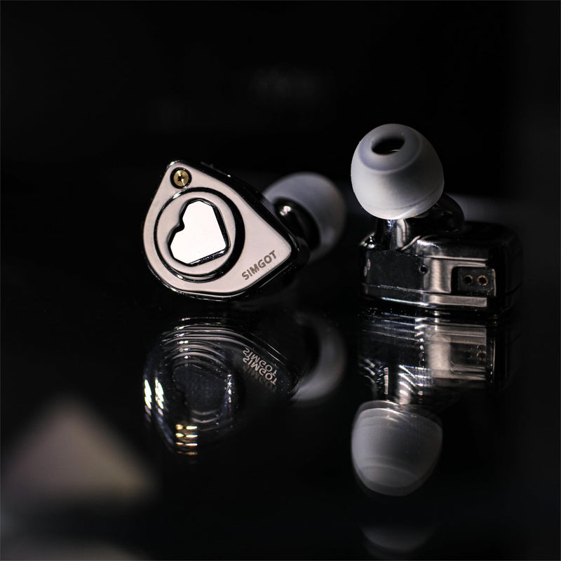 Linsoul SIMGOT EW300 1DD+1Planar+1PZT Hybrid Driver IEMs, Standard Edition | HiFi Wired Earbuds, Gaming Earbuds with Detachable Nozzles, Silver-Plated OFC In Ear Monitor Cable for Audiophile Musician EW300 Standard