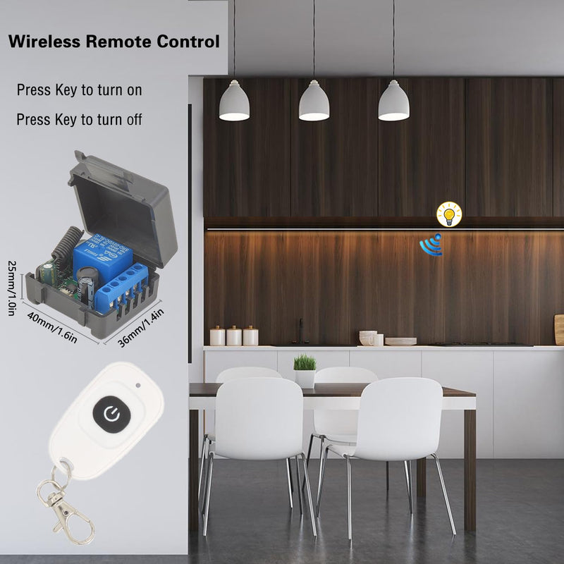 [AUSTRALIA] - DieseRC 5 V - 30 V Radio Remote Switch 1 Channel Radio Control Relay Receiver 12 V 24 V with Transmitter Key Ring Potential-Free Contact Relay Control (1 Receiver and 2 Transmitters) 1 receiver and 2 transmitters 