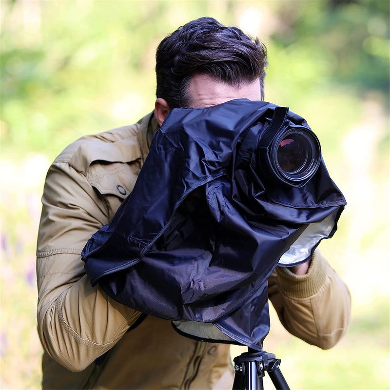 Camouflage Dual Sleeves Rain Cover + Long Rain Cover :Camera Raincoat Dust Proof Protector for Birding on Canon Nikon Camera