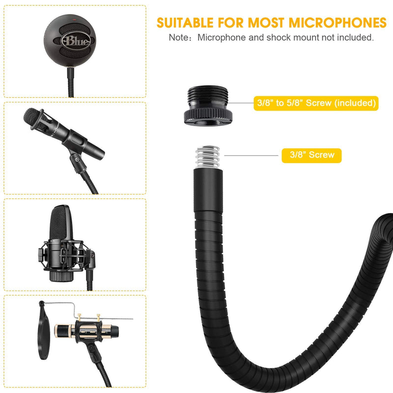 ZealSound Recording Microphone k08 Gold + Gooseneck Microphone Arm Stand