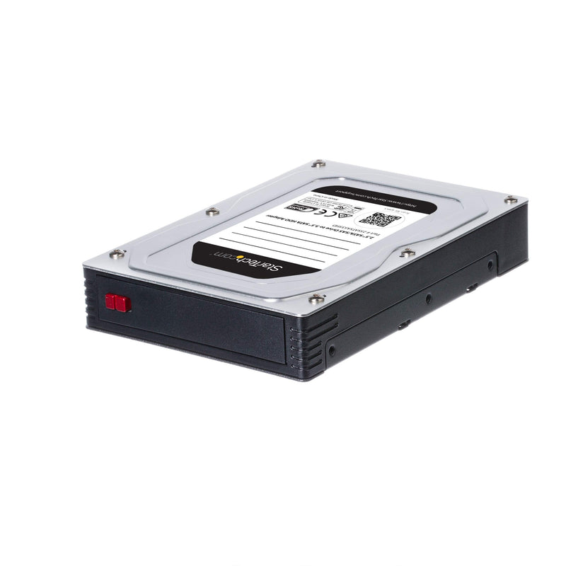 StarTech 2.5in to 3.5in Hard Drive Adapter, SATA/SAS SSD/HDD (25SATSAS35HD) | Internal hard drive enclosure, SSD and HDD enclosure, Fits 2.5in drives up to 15mm, Tool-less, SATA I/II/III, SAS I/II, 6Gbps