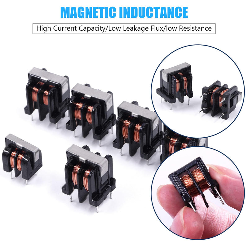 Glarks 24pcs 5/10/15/20/30/40 MH Toroid Magnetic Inductor Kit, Copper Wire Wind Wound Inductance Coil, Inductance Copper Coil for Transformers DIY Circuit Board UU9.8 x 5MH, UU10.5 x 10MH 15MH 20MH 30MH 40MH