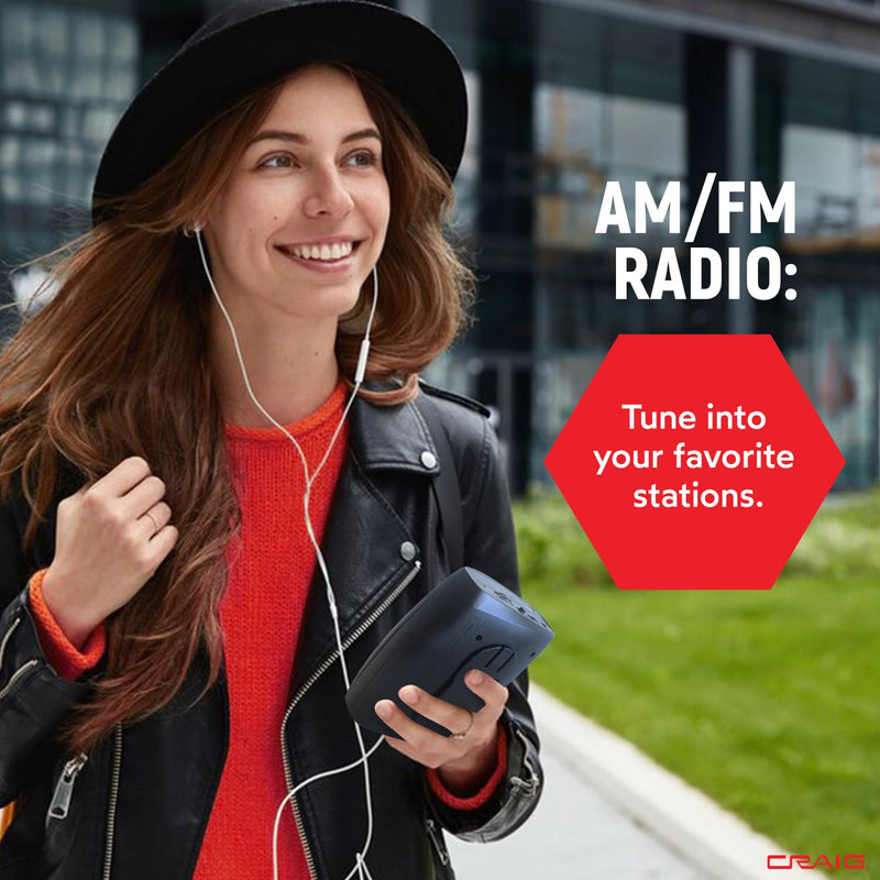 [AUSTRALIA] - Craig Stereo Cassette Player/Recorder with Earphones: Portable AM/FM Radio & One-Touch Recording System 