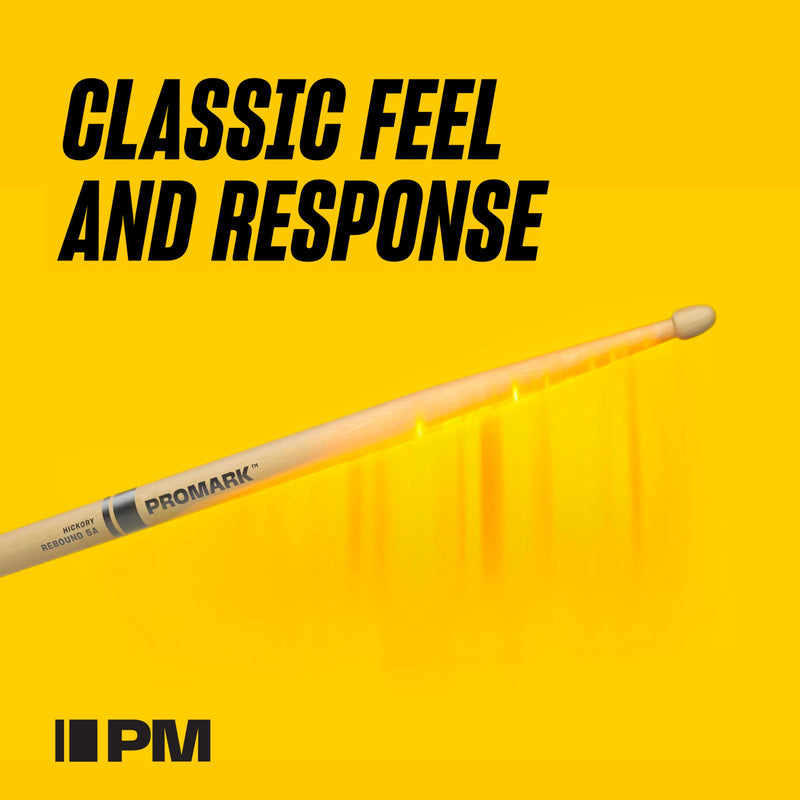 ProMark Drum Sticks - Classic Forward Hickory 5A Drumsticks - Drum Sticks Set - Drum Accessories - Wood Drumsticks for Adults & Youth - Oval Wood Tip - Buy 3 Pairs Get 1 Free Lacquer, Wood Tip Four Pairs Classic, Forward 5A