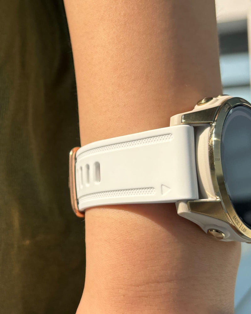20mm Watch Band for Garmin fenix 5s 6s 7s, Quickfit 20 Bands Rose Gold Silicone GREY and WHITE Bundle