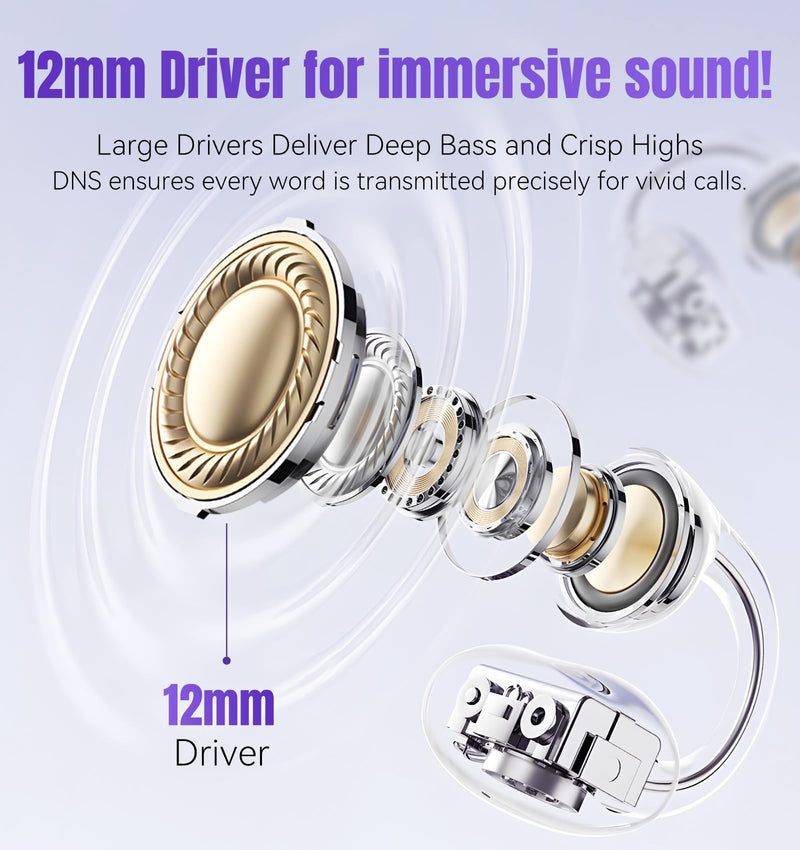 King Lucky Clip-on Earbuds Open Ear Earbuds Wireless Bluetooth, Lightweight Open Ear Headphones