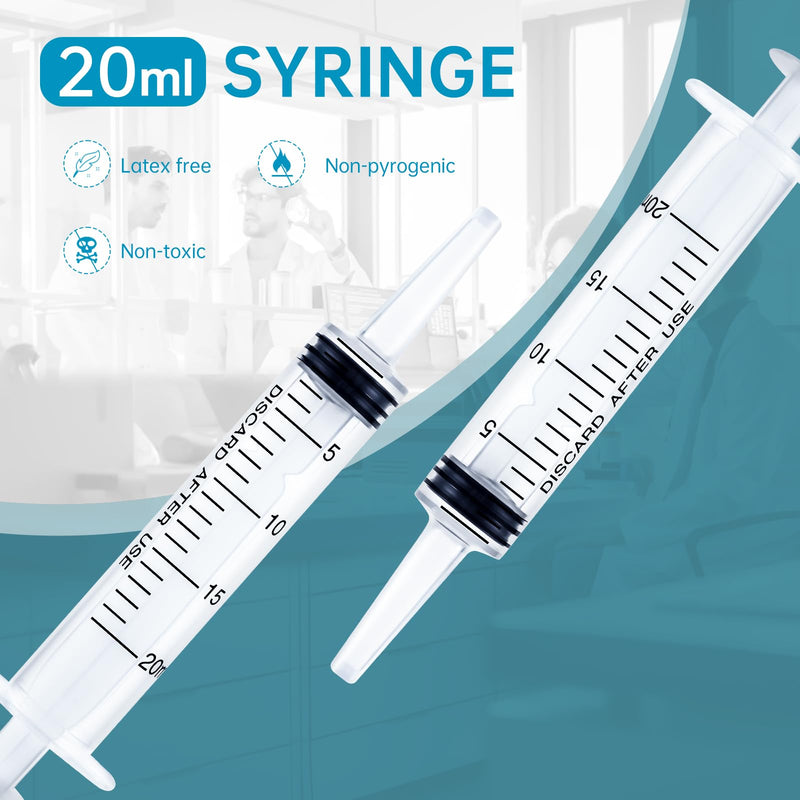 Gufastoe Pack of 30 20 ml Syringes with Protective Caps for Small Pet Feeding Industrial Precision Application Pack of 30 - 20 ml