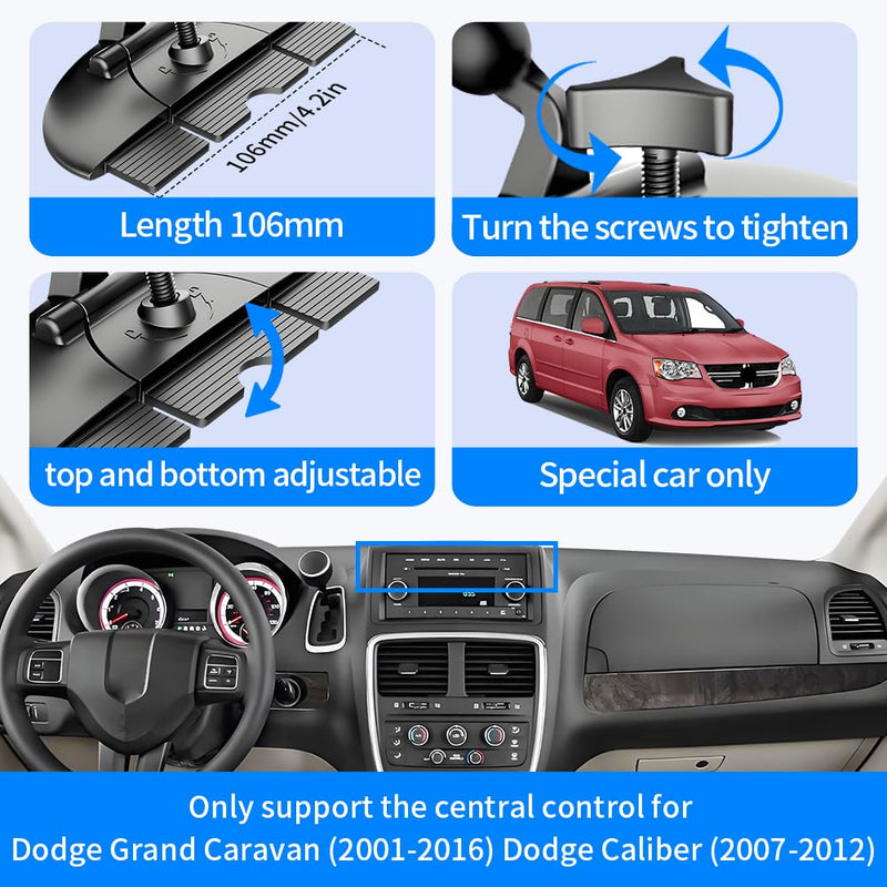 Car Phone Mount Holder For Dodge Grand Caravan 2001-2016，Caliber 2007-2012 Auto Accessories Navigation Bracket Interior CD Slot Mount Mobile Cell Phone case【Not Fit Dashboard Without CD Player】