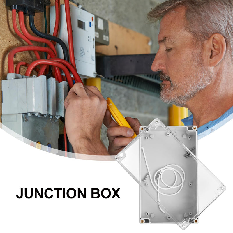 ABS Plastic Electronic Enclosure Box, Waterproof IP65 Empty Housing Plastic Housing with Clear Lid, Industrial Housing, Junction Box, Junction Box, Junction Box, Junction Box, Junction Box, 200 x 120 200*120*56