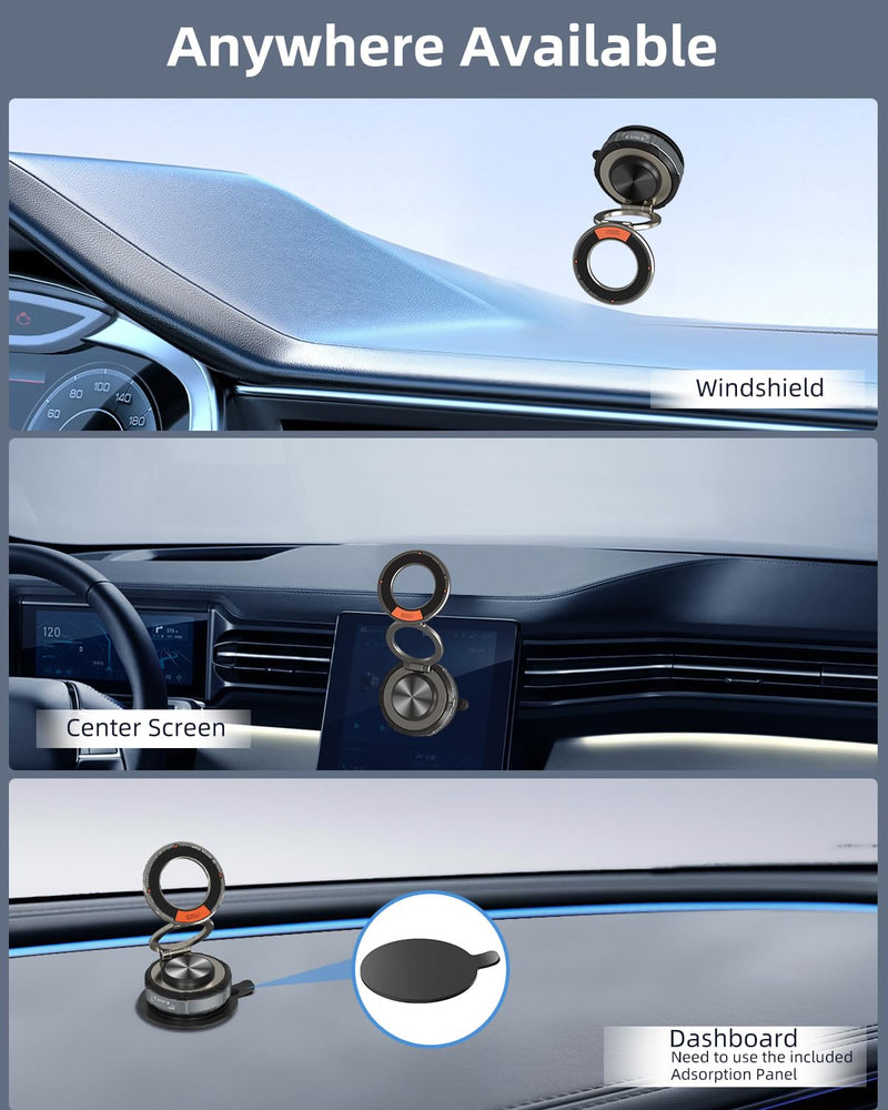 360° Adjustable Vacuum Suction Bracket For MagSafe Car Mount,Zinc Alloy Vacuum Magnetic Phone Holder,Cell Phone Holders For Car/Home/Travel,Suction Car Mount For iPhone 17/16/15/14/13/Android