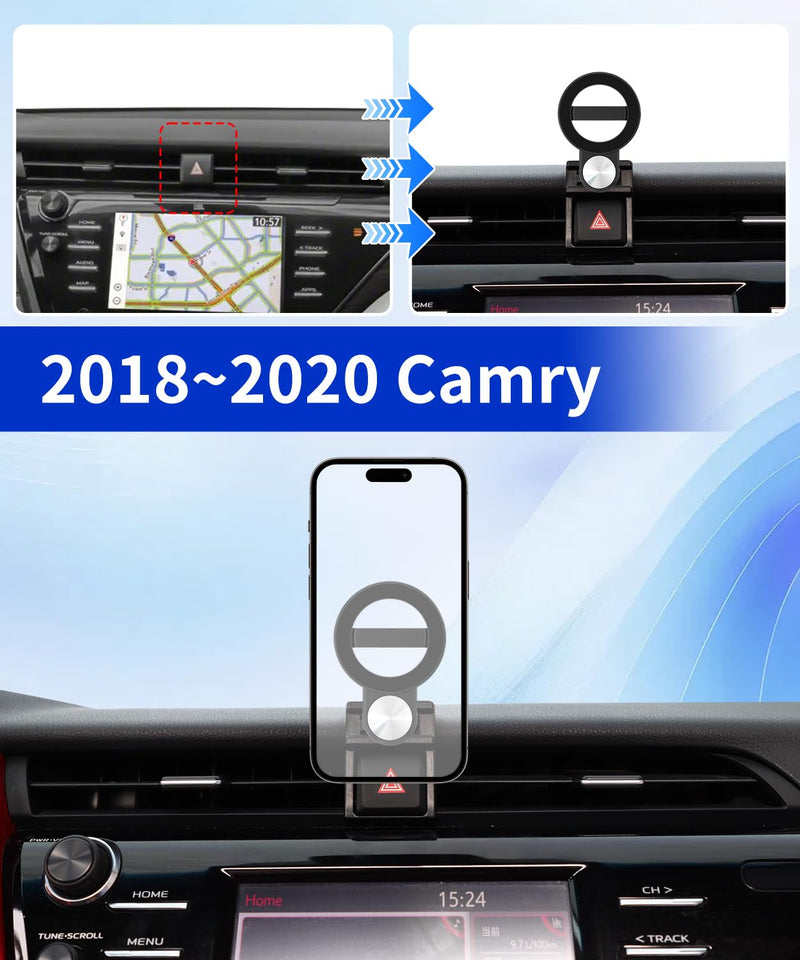 Car Phone Holder for Toyota Camry 2018 2019 2020 Auto Accessories, Cell Phone Mount Compatible with MagSafe, 360° Rotation, Hands Free Not Affect Air Vent for Toyota Camry 2018-2020