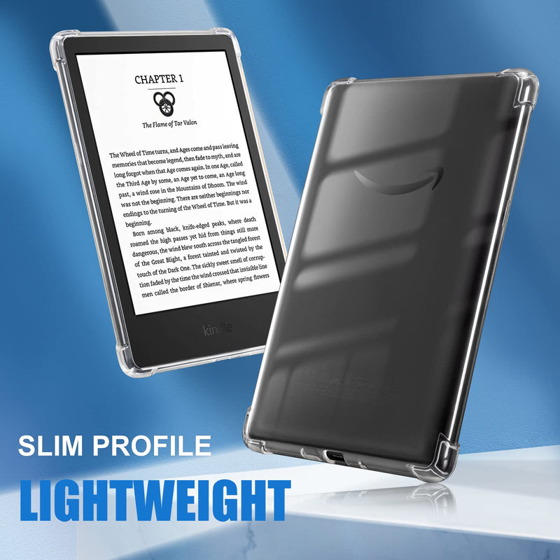 CoBak Clear Case for 6" Kindle 11th Generation 2022 - Ultra-Slim Soft TPU Transparent Cover, Lightweight & Durable Protection
