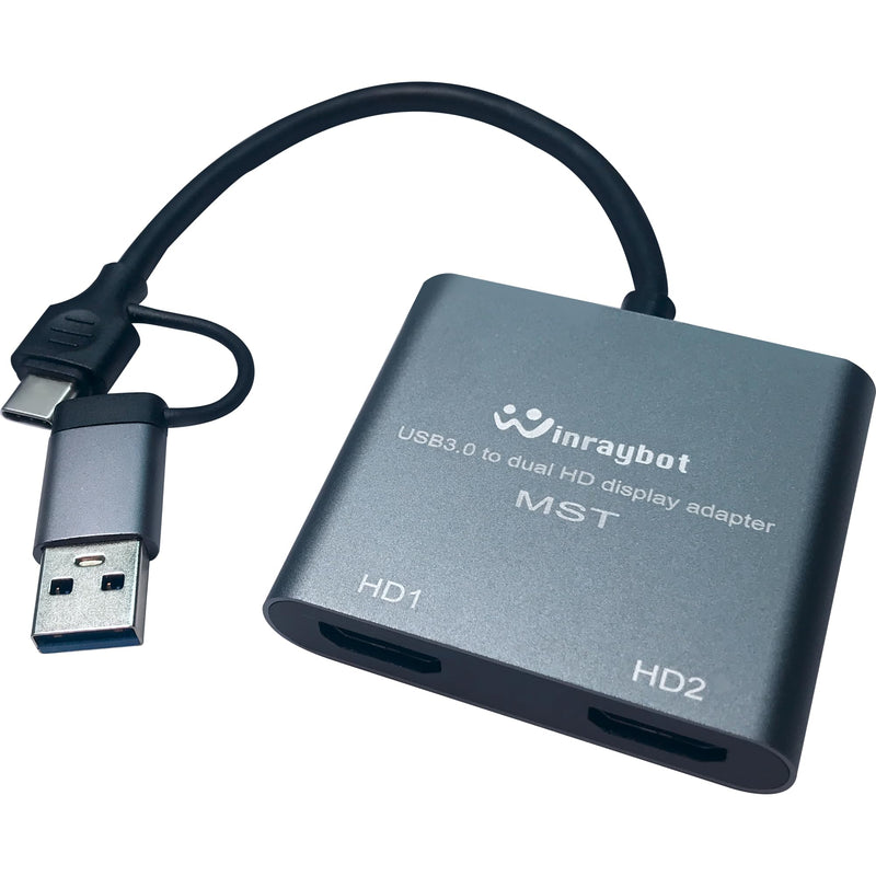 USB to HDMI Adapter,USB to HDMI for Dual Monitor Adapter, hdmi Splitter Extended Display，USB 3.0 for 2 Monitors,USB A to hdmi+USB C to hdmi Adapter USB Video Card-Supports Mac/Windows