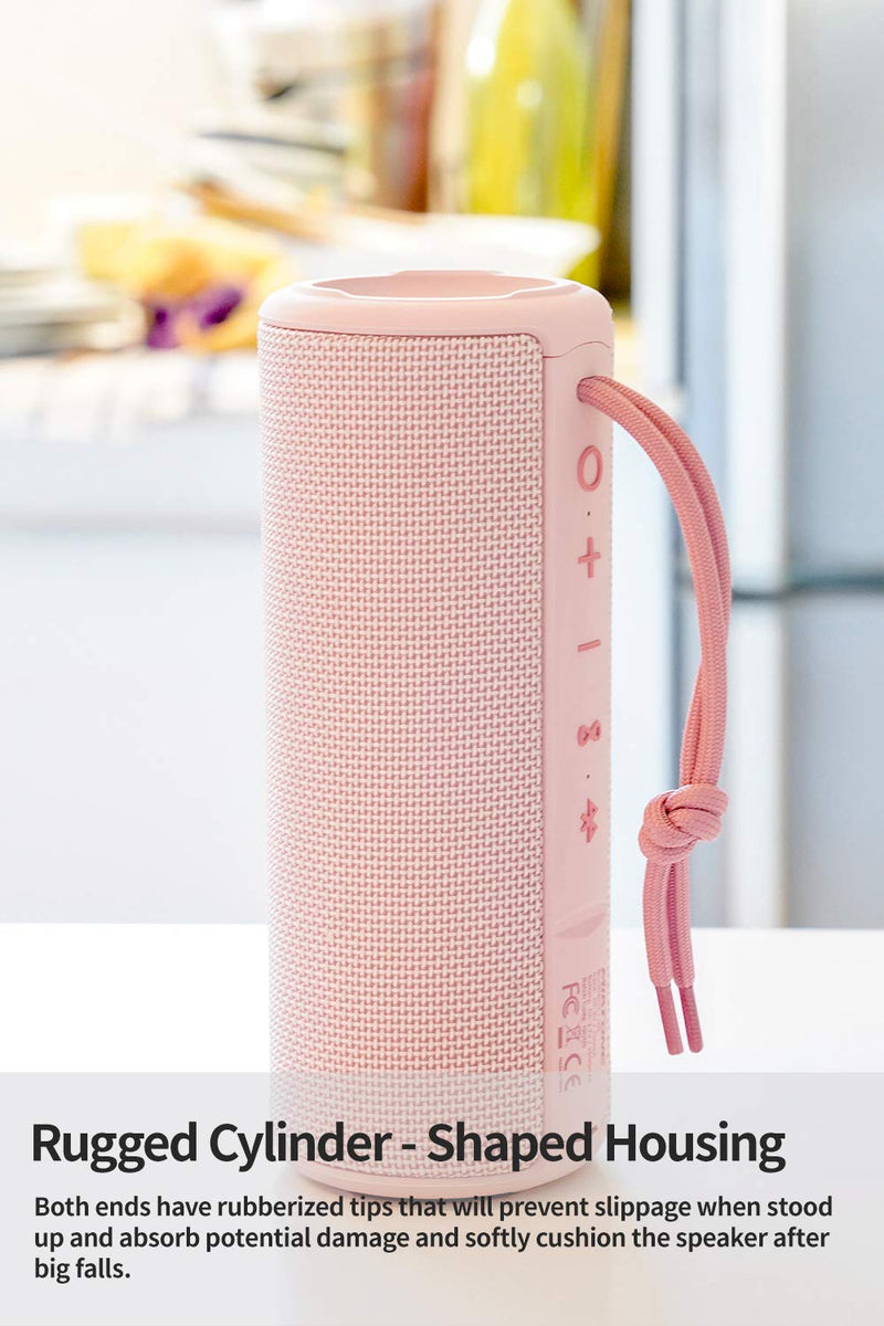 MIATONE Outdoor Portable Bluetooth Speaker Wireless Waterproof - Pink