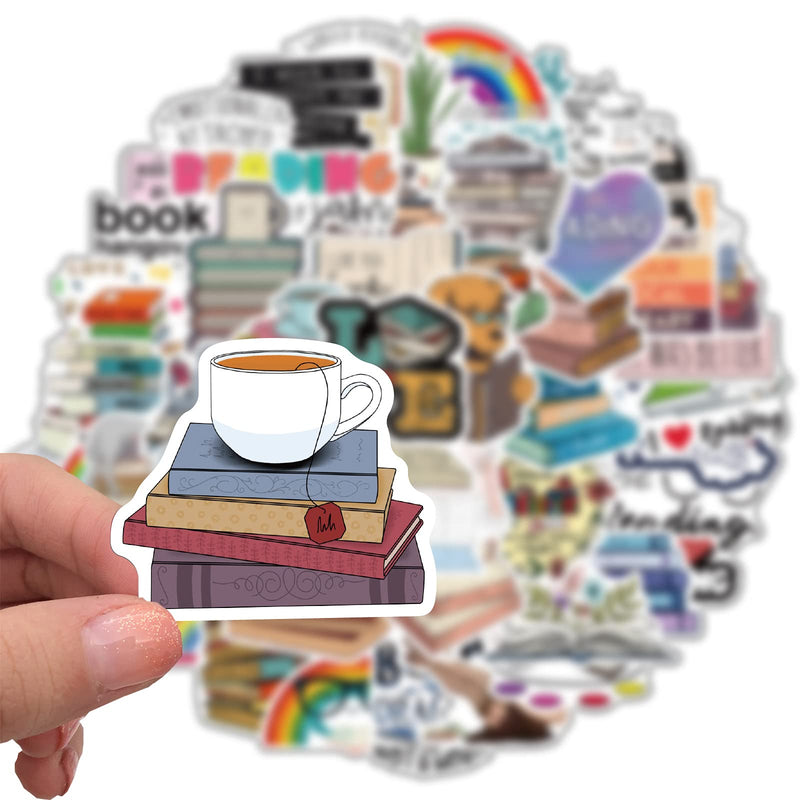 Bookish Stickers Pack 50Pcs Love Reading Stickers for Teens Adult and Reading Lovers Bookish Waterproof Vinyl Decals Laptop Book Water Bottle Phone Stickers