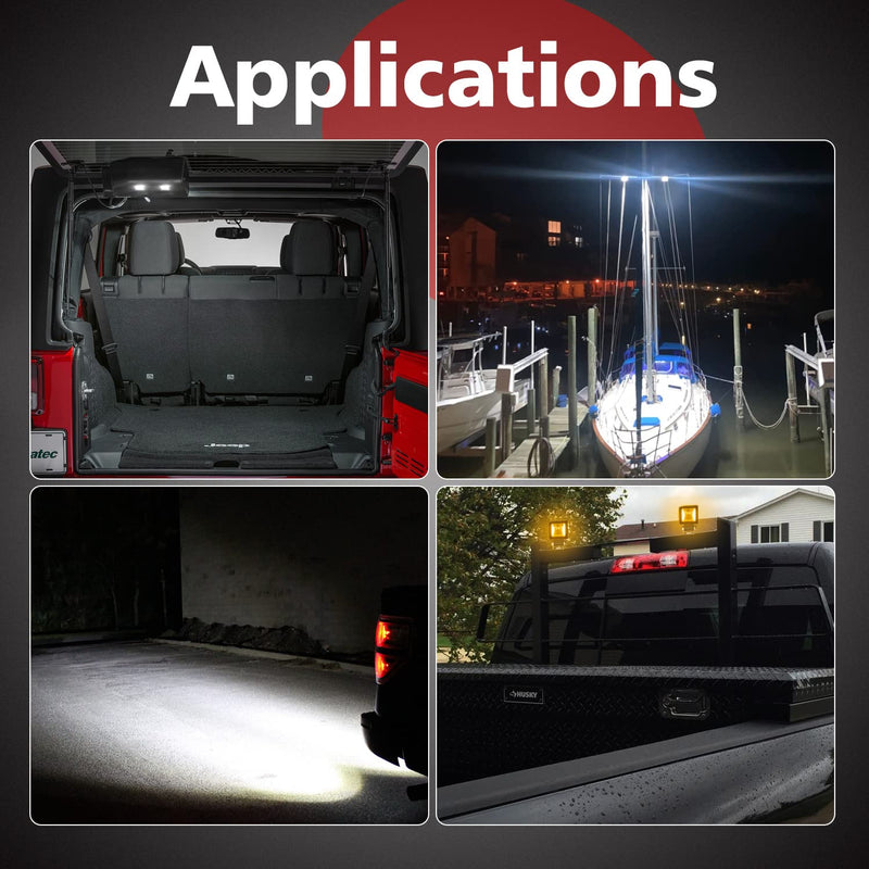[AUSTRALIA] - 2 Inch LED Pods with DRL, LTEODCHEW 2PCS Screwless 5,000LM Flood Beam Motorcycle Auxiliary Scene Reverse Ditch Camp Work Back up Lights for Motorcycle Trucks Tacoma —— Flood 2 Inch Flood 
