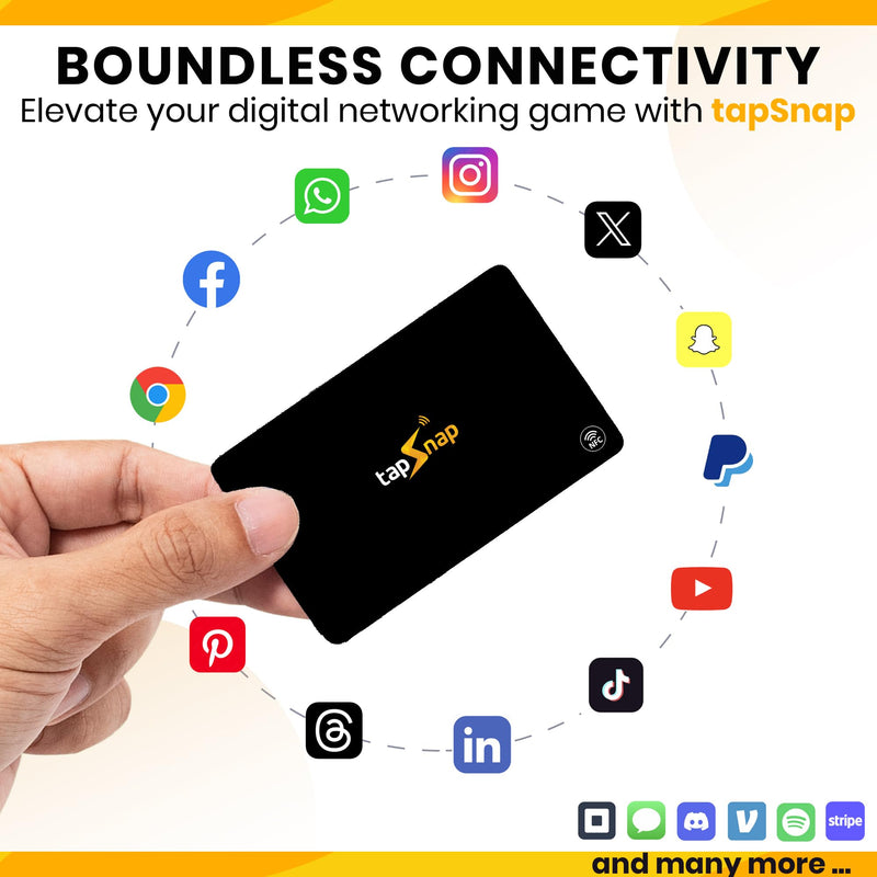 Digital Business Card by TapSnap | No Subscription/No Fee | Tap to Share Smart NFC | Custom Business Card | Smart Networking Card | iPhone & Android (White) White