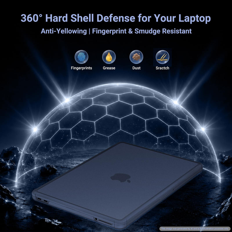 MOSISO Compatible with MacBook Neo Case 13 inch 2026 A3404 A18 Pro Chip | Anti-Cracking Cover Matte Finish Seamlessly Closes Protective Hard Shell Case Cover with TPU Bumper, Indigo