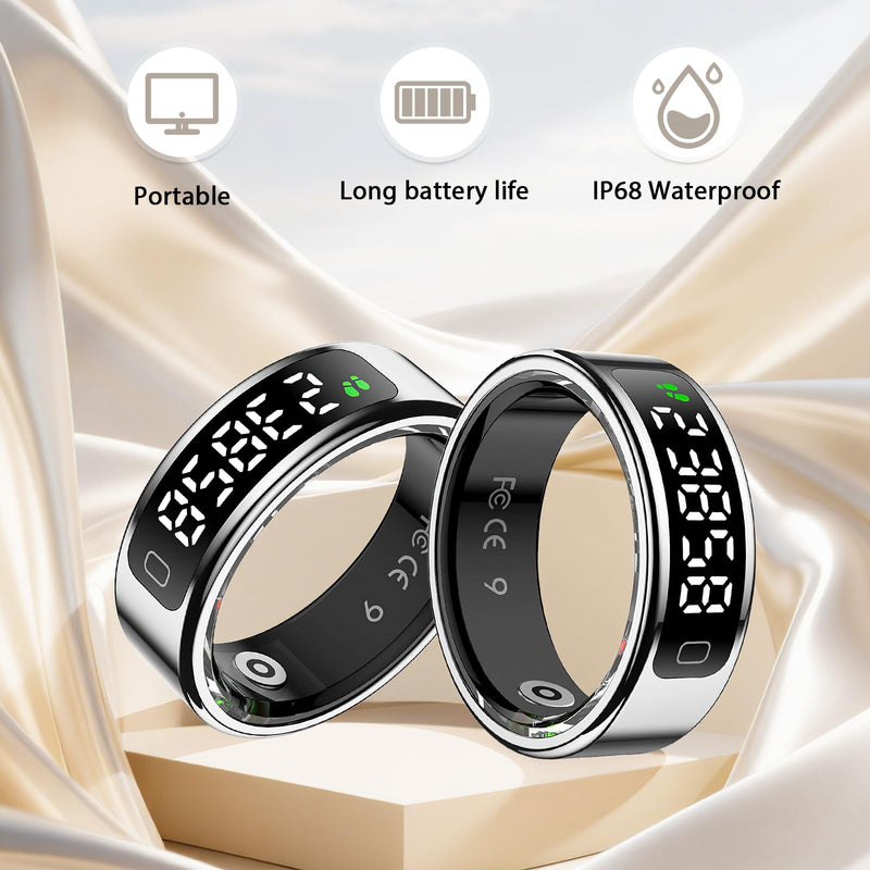 Smart Ring for Women for Men,Fitness Tracker Ring with Monitors Heart Rate,Blood Oxygen,Sleep,Stress and 60 Health Metrics(Sliver, 10) Silver #10