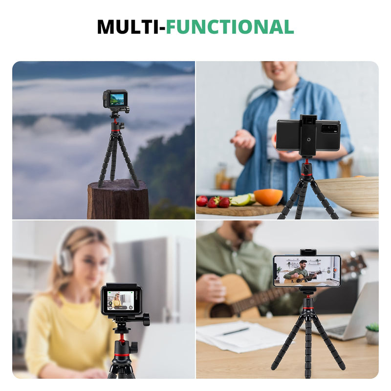 [AUSTRALIA] - AKASO Mini Flexible Tripod Stand Travel Octopus Tripod with 1/4'' Screw for Magic Arm, Compatible with AKASO Action Camera EK7000/Brave 4/Brave 7 LE/Brave 7/GoPro Hero12/11/10/ 9/Max/DJI Osmo Action 