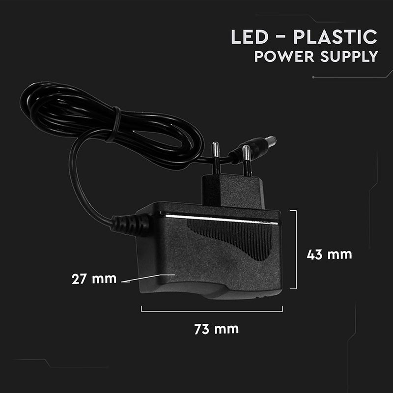 [AUSTRALIA] - V-TAC Power Supply Adapter 12 V 18 W 1.5 A for Cameras, LED Strips, Modem - Transformer 12 V - Power Adapter for Screens and Electronic Devices - Input AC 100-240 V - Euro Plug 