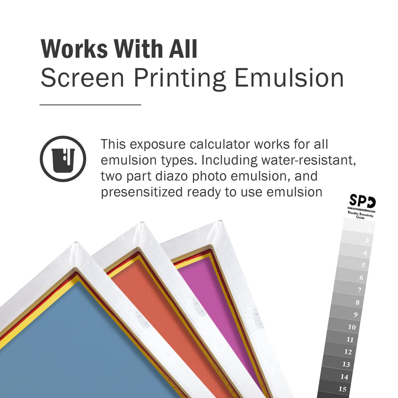 Screen Print Direct® 21 Step Wedge Calculator | Stouffer Dial-in Exposure Calculator for Emulsion & Screens, Supplies