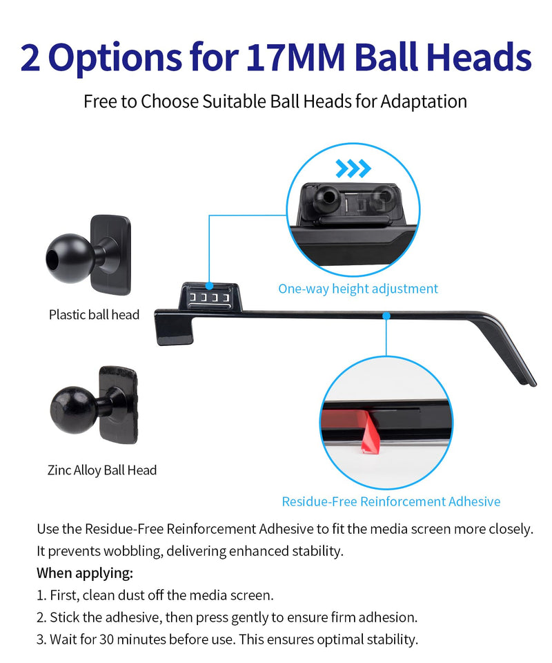 Auto Clamp Car Phone Holder for Kia NIRO/EV/Hybrid 2023-2026 8/10.25"screen | Universal Mechanical clip Cell phone Mount Accessories Fit iPhone Android,Automobile Cradle GPS Dashboard Navigation Bracket