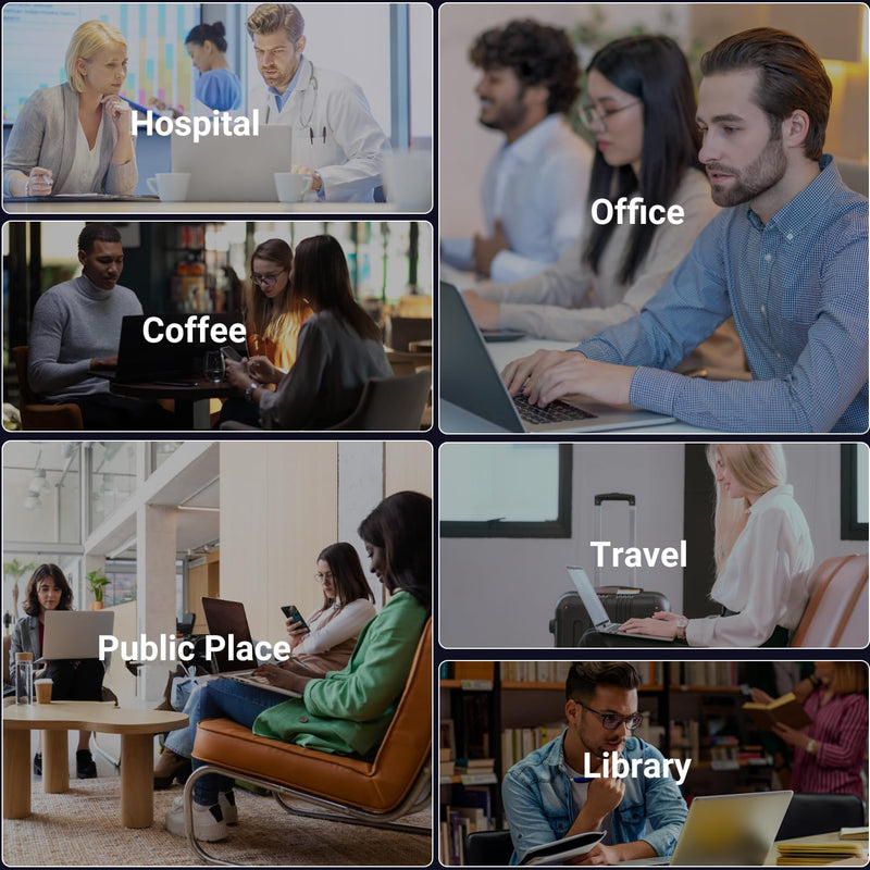 ZOEGAA 4-way 360° Privacy Screen For 14 Inch 16:9 Laptop That Screen Size is 12.2 in Wide and 6.8 in High. Removable Privacy Screen For Laptop Monitor, Anti Glare And Blue Light, Compatible With HP Dell Lenovo Asus Samsung Acer Thinkpad 14 in 16:9
