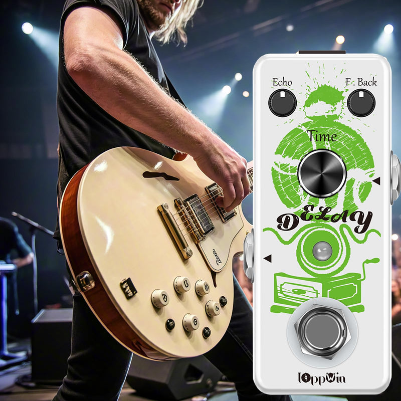 Guitar Pedals, Premium Analog Delay Pedal – Warm, Clean, Smooth Tones with 25ms-600ms Adjustable Range & True Bypass, for Retro Tone Lovers And Live Musicians