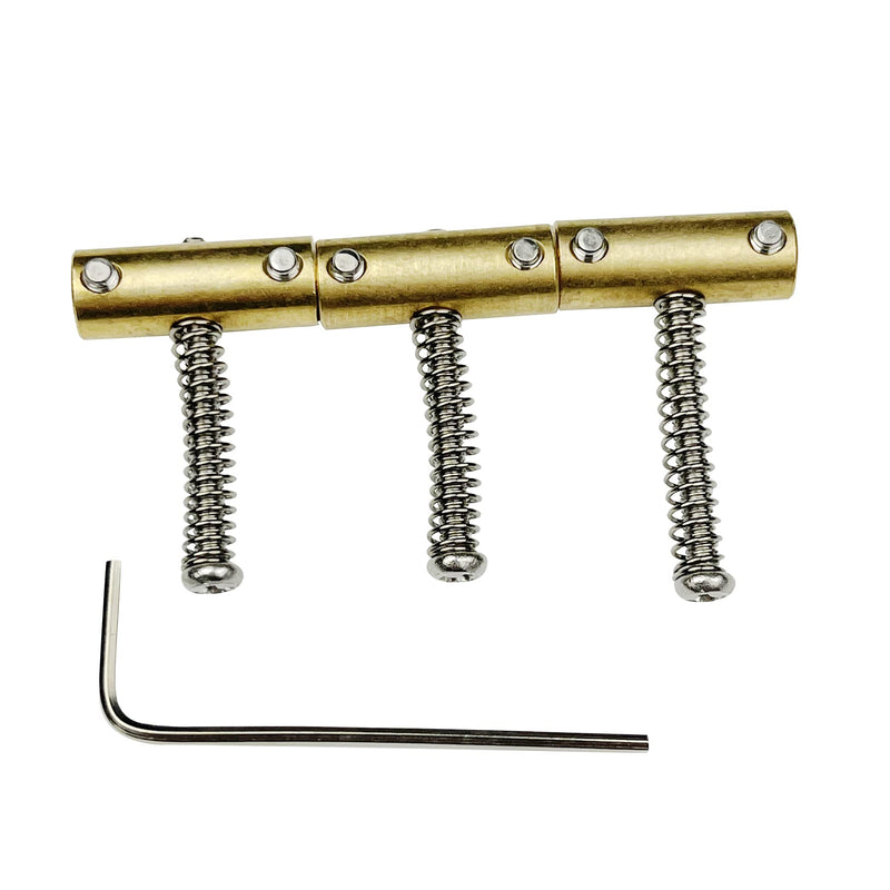 [AUSTRALIA] - Kaynes Compensated Brass Saddles Set (3Pcs) - 10.8mm Bridge Saddle for Fender 52 62 Telecaster Tele Vintage Electric Guitar Replacement Part 