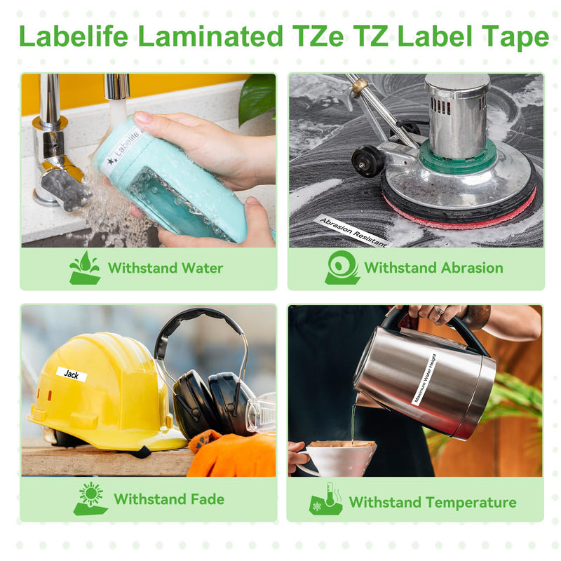 [AUSTRALIA] - Labelife 5-Pack TZe-221 Label Tape TZe TZ Tape 9mm 0.35 Laminated White Label Tape Replace for Brother P Touch 9mm Label Maker Tape TZe221 for Brother PT-D210 PT-D220 PT-D200 PT-H110 PT-D400 PT-D610BT 9mm 0.35 inch 