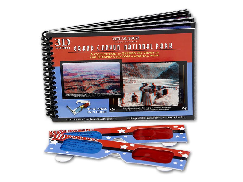 Plastic 3D Glasses - The Original Pro-X Anaglyph 3D Glasses. Includes a Bonus Virtual Tours National Park 3D Booklet