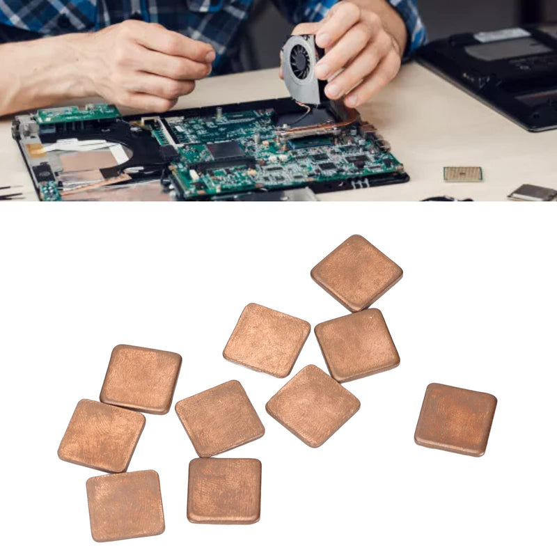 [AUSTRALIA] - Pack of 100 15 mm GPU CPU Thermal Heatsink Copper Pad, Copper Pad Shim Thermal Kit, Multiple Thickness Options Copper Plate Cooler Small Heatsink for Cooling PC Components (15 x 15 x 0.5 mm) 