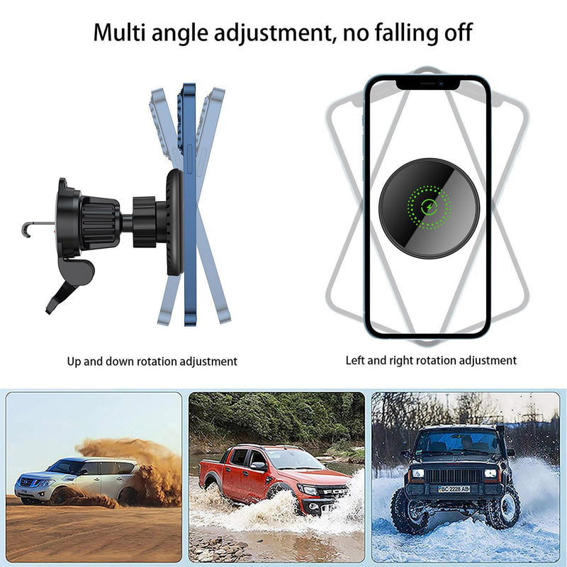 25W Magnetic Fast Wireless Car Charger Phone Holder Compatible with Magsafe, iPhone 17 16 15 14 13 12, Air Vent Dashboard Windscreen Mount