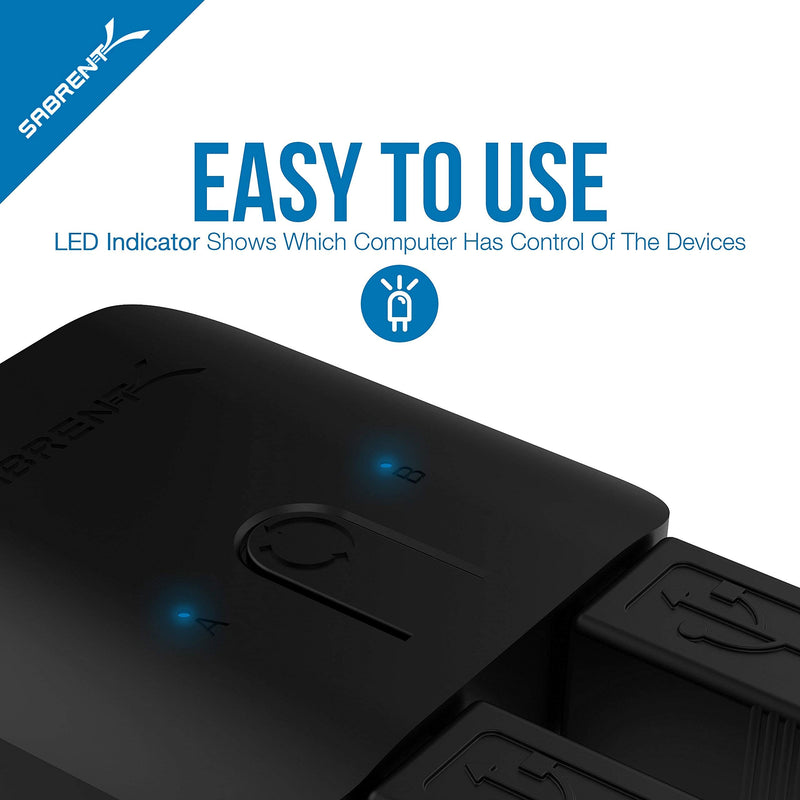SABRENT USB 3.0 Sharing Switch for Multiple Computers and Peripherals LED Device Indicators + Premium 3-Port Aluminum Mini USB 3.0 Hub
