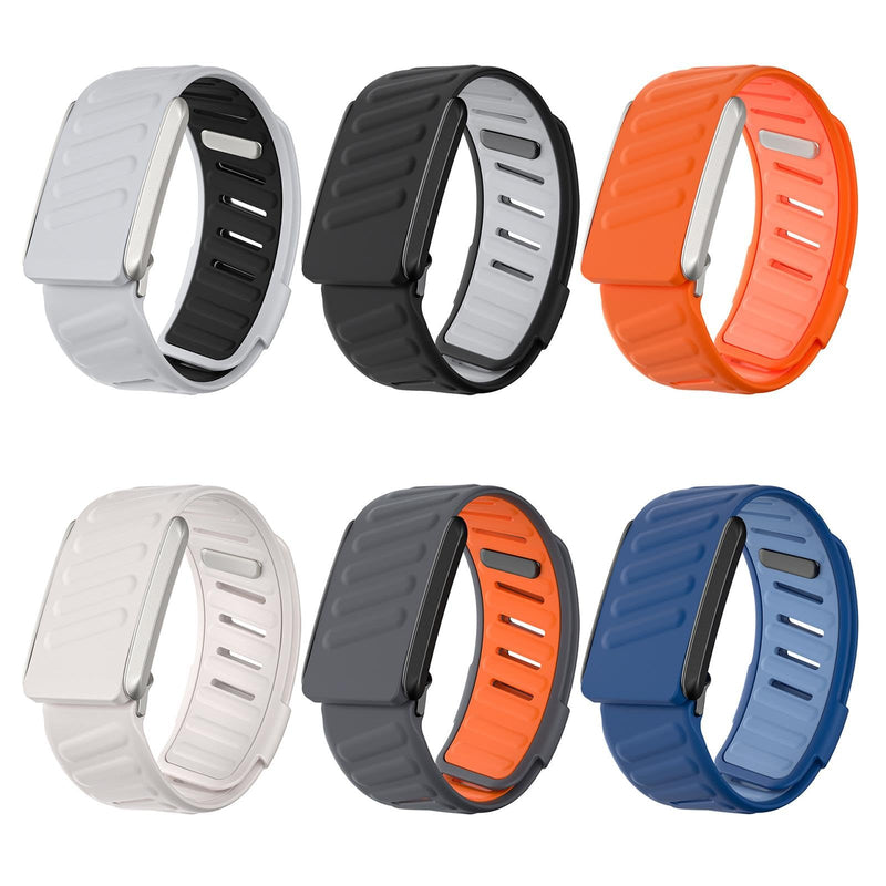 Watch Case xDfind Silicone Sports Watch Band Dark Grey + Orange For WHOOP 5.0