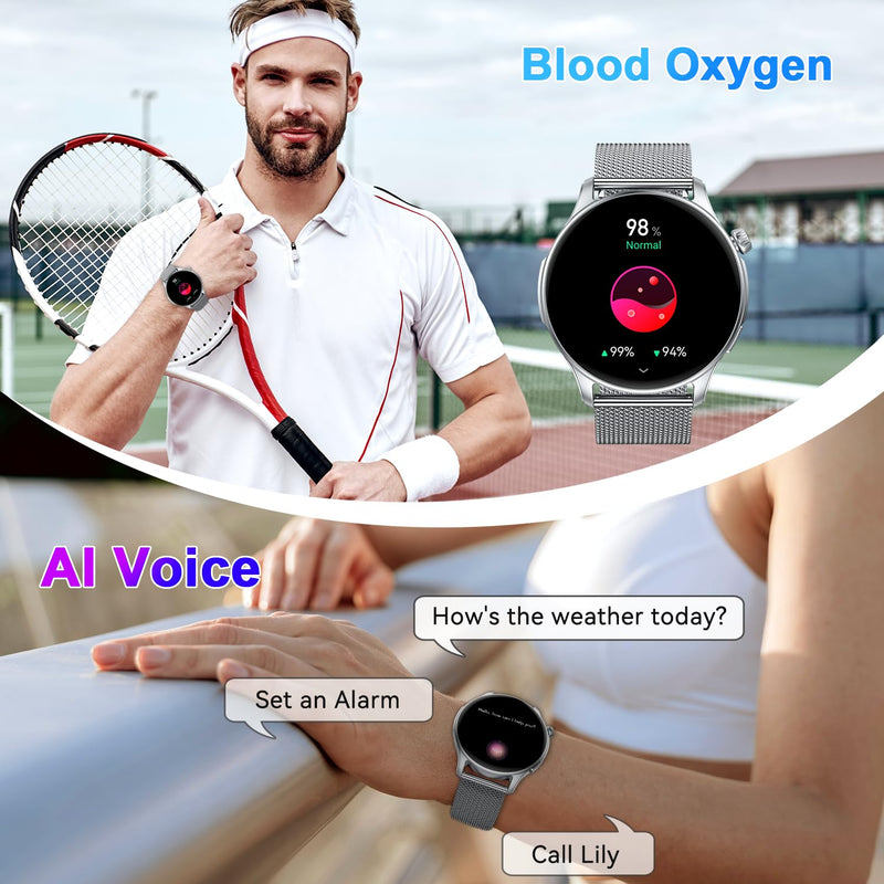 Smart Watch for Men Women Fitness: Make Answer Call Running Digital Mens Watches Waterproof Smartwatch Android Phone iPhone Samsung Compatible Step Pedometer Tracker Heart Rate Sleep SpO2 Monitor