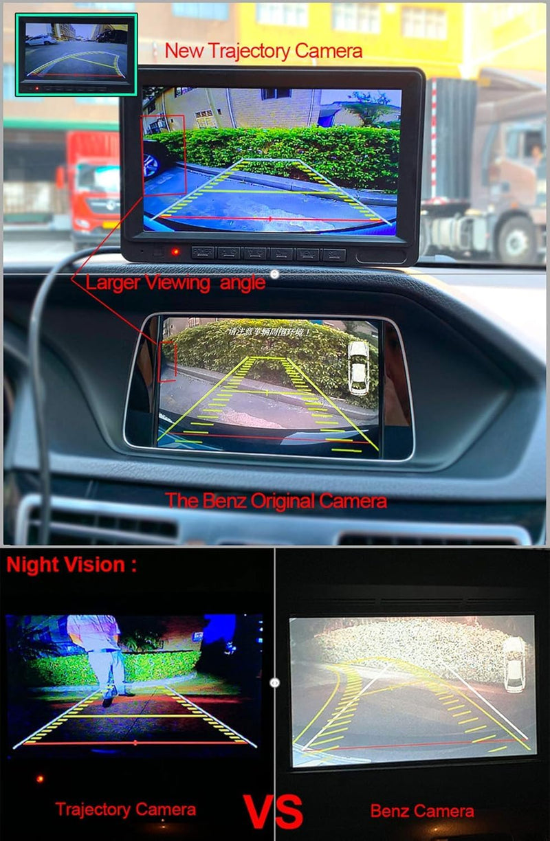 Vehicle Backup Camera with Dynamic Intelligent Trajectory Moving Guide Line for Audi A4L A5 A3 Q3 Q5 RS6 for VW Passat Tiguan Jetta Sharan Touareg, Car Rear View Trunk Handle Camera (110 * 50 mm) 110*50 mm