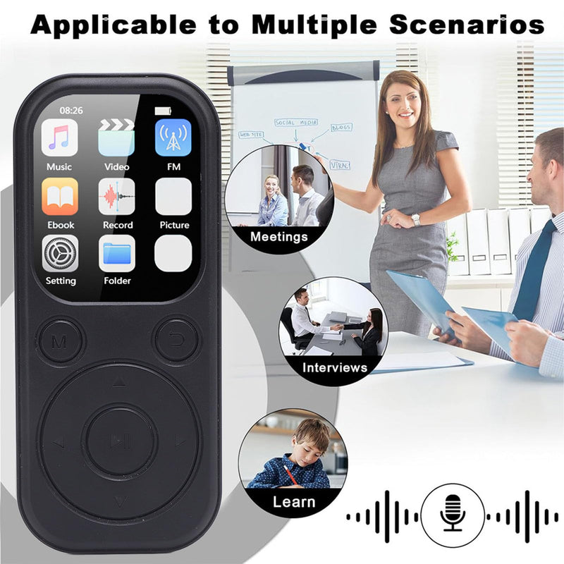 [AUSTRALIA] - MP3 Player with Bluetooth 5.4, HiFi Sound Quality Portable Music Player with 2.01 Inch Screen, Rechargeable Digital Music Battery Powered, Support up to 128GB (Without Small Without Small Memory Card 