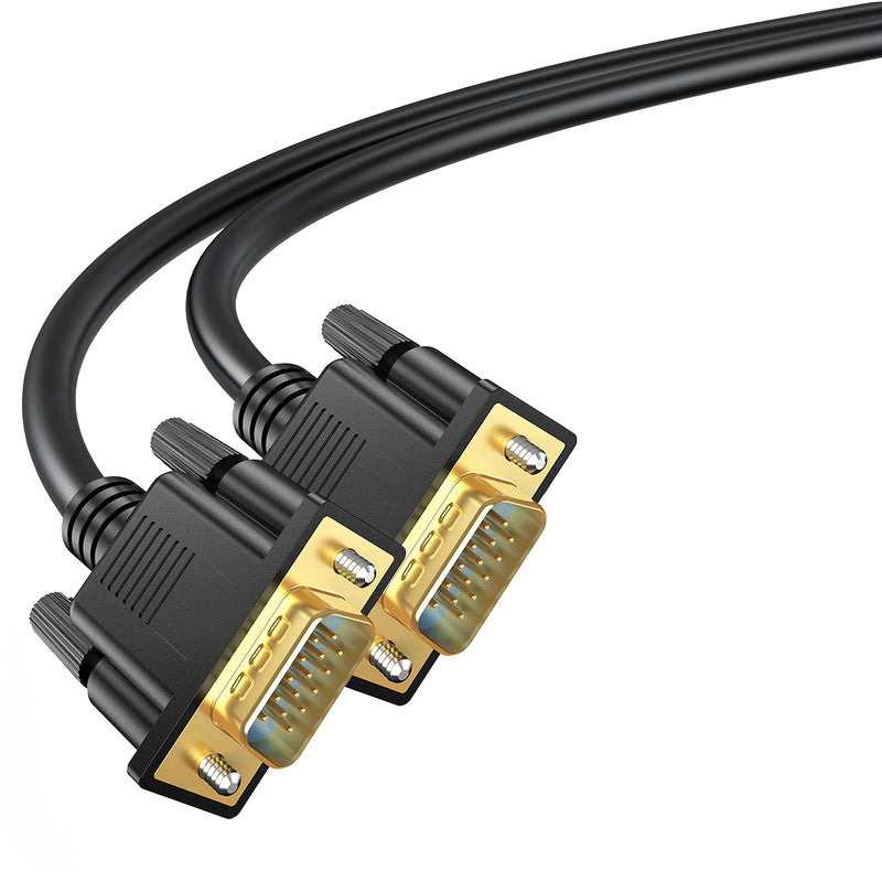 [AUSTRALIA] - VGA Cable 10 Feet, VGA to VGA Cord, VGA Computer Monitor Cable Male to Male 1080P@60hz Full HD for Computer, Laptop, Docking Station, DVD, Monitor, TV, Projector VGA Black 1-Pack 