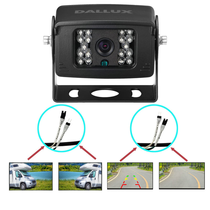 Truck Backup Camera with Parking Line Switch ON/Off for Bus/Travel Trailer/Van/Fifth Wheel/RV Camper