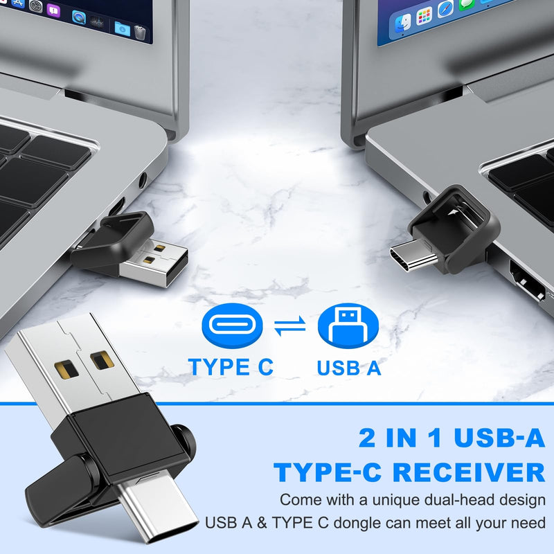 2 in 1 USB Type C Rechargeable Presentation Clicker, Wireless Presenter Remote for PPT Clicker, 2.4GHz Presentation Remote Slide Advancer Powerpoint Clicker for Mac/Computer/Laptop/Keynote… Blue